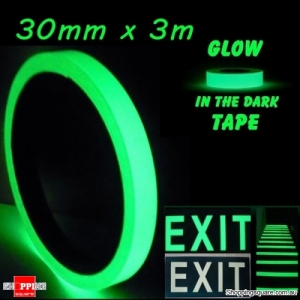30mm x 3m Luminous Tape Self-adhesive Emergency Signs Glowing In The Dark Safety Stage Home Decor