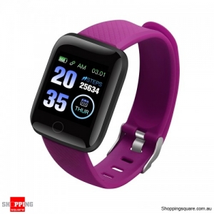 Large Touch Screen HR Monitor Sport Smart Watch - Purple