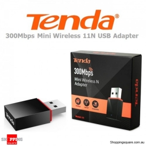 Tenda U3 300Mbps Mini Wireless 11N USB Adapter Dongle Black