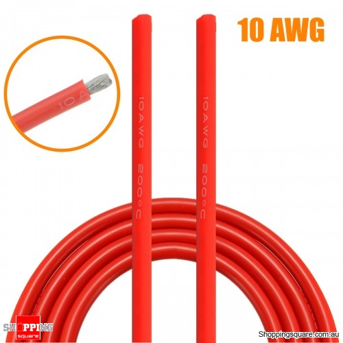 5M Red Silicone Wire Cable Flexible Cable DIY Tool - 10AWG