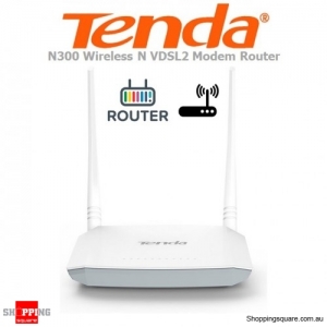 Tenda V300 300Mbps N300 Wireless N VDSL2 VDSL/ADSL Modem Router White