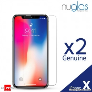 2x NUGLAS 2.5D Clear Tempered Glass Screen Protector for iPhone X, XS, 11 Pro