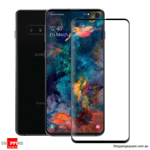 NUGLAS 3D Tempered Glass Screen Protector for Samsung Galaxy S10 Plus Black Colour