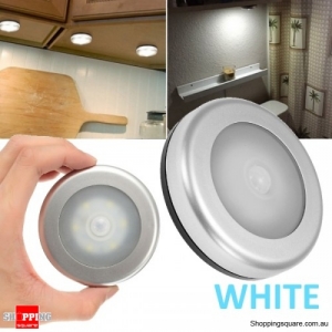 Wireless Ultra-Thin 6 LED PIR Motion Sensor LED Light for Wardrobe Cabinet - White