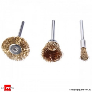 3pcs Wire Brass Brush 5mm 17mm 23mm Wheel Dremel Accessories for Rotary Tools