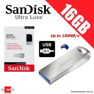 SanDisk Ultra Luxe 16GB USB 3.1 Flash Drive Memory Metallic 150MB/s 