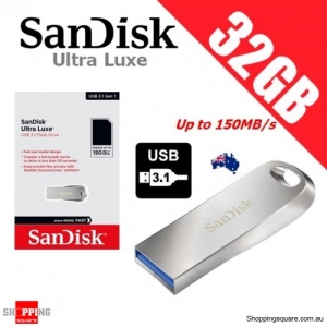 SanDisk Ultra Luxe 32GB USB 3.1 Flash Drive Memory Metallic 150MB/s 