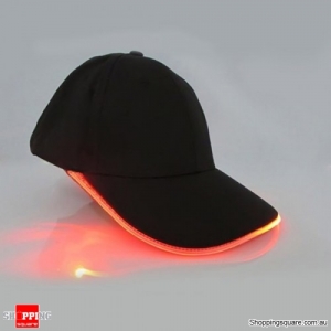 Punk Style LED Light Baseball Cap Luminous Cap Snapback Hat Fiber Optic Hat - Orange