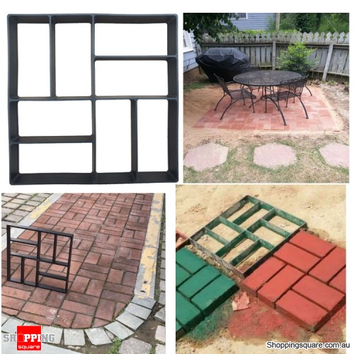 Garden Diy Plastic Path Maker Cement Brick Mold Manually Paving Courtyard No 3 Ping Square Com Au Bargain - Diy Concrete Walkway Molds Australia
