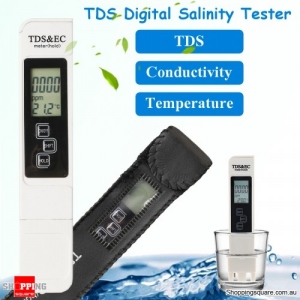TDS Digital Salinity Water Tester Pool Fish Pond Test MeasurementTemp Tester Meter