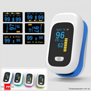 Mini OLED Finger-Clamp Pulse Oximeter Heathy Blood Oxygen Saturation Monitor - Blue