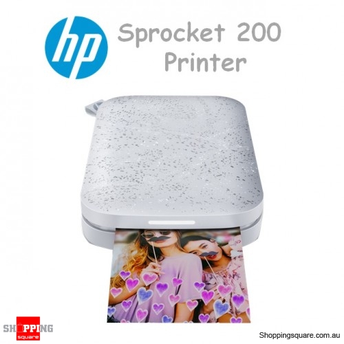 HP Sprocket 200 Bluetooth Photo Smart Phone Printer Luna White