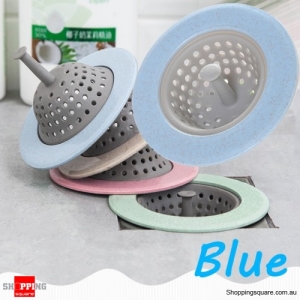 Silicone Drain Sink Stopper Hair Catcher Kitchen Bathtub Floor Drain Protector  - Blue