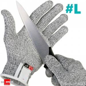 1 Pair Anti-cutting Gloves Safety Cut Proof Stab Resistant Wire Metal Mesh Kitchen Butcher Gloves - Large