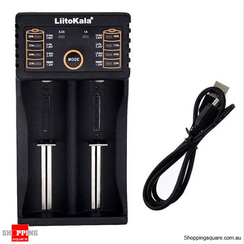 LiitoKala LII-202 5V 2Slots AA/AAA/18650/26650/16340/14500 Micro USB Battery Charger