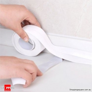3.8mm Waterproof Self Adhesive Wall Seal Tape Kitchen Bathroom - White