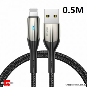 Baseus 0.5M Lightning Cable Fast Charging Charger Cord for iPhone XS XR 8 7 6 iPad Black Colour