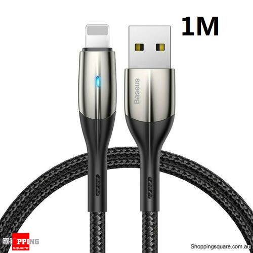 Baseus 1M Lightning Cable Fast Charging Charger Cord for iPhone XS XR 8 7 6 iPad Black Colour