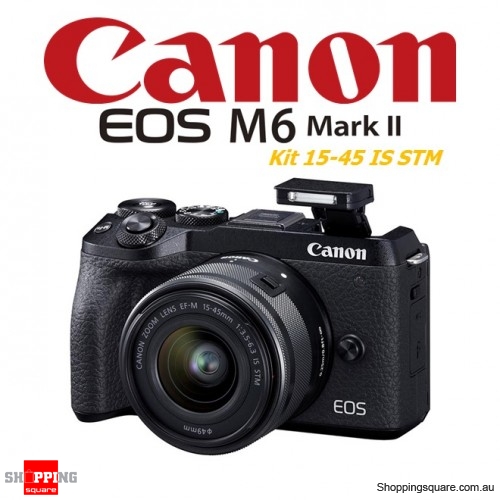 Canon EOS M6 II Kit 15-45mm IS STM DSLR Digital Camera Black