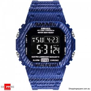 SMAEL 1801 Camouflage Cowboy Style Luminous 5ATM Digital Watch - 1.Navy