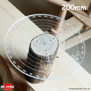 Center Finder Tool Wood-working Compass Clear Acrylic Drawing Circles Diameter - 200mm