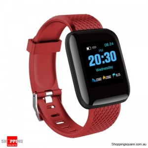 Color Screen Touch Wristband Visible Message Show Smart Watch - Red