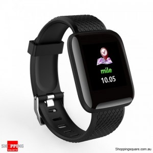 Color Screen Touch Wristband Visible Message Show Smart Watch - Black