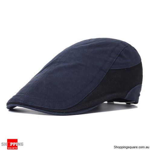Outdoor Summer Beret Hat Solid Newsboy Cabbie Flat Caps - Khaki