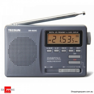 Digital Clock Alarm Radio Receiver FM MW SW 12 Band - Silver Gray