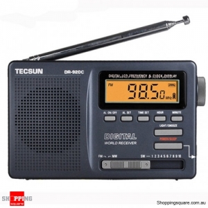 Digital Clock Alarm Radio Receiver FM MW SW 12 Band - Iron Gray