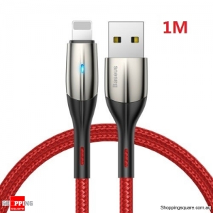 Baseus 1M Lightning Cable Fast Charging Charger Cord for iPhone XS XR 8 7 6 iPad Red Colour