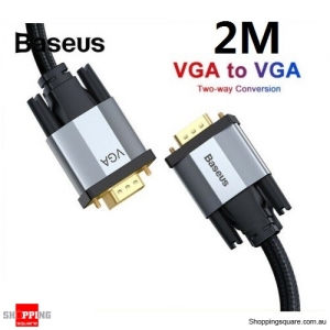 Baseus 2M Premium VGA Cable 1080P VGA Male to Male Extension for PC Laptop Monitor