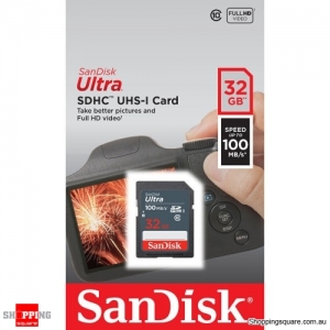 SanDisk Ultra 32GB SD SDHC UHS-I Class 10 Memory Card 100MB/s