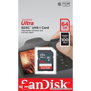 SanDisk Ultra 64GB SD SDXC UHS-I Class 10 Memory Card 100MB/s