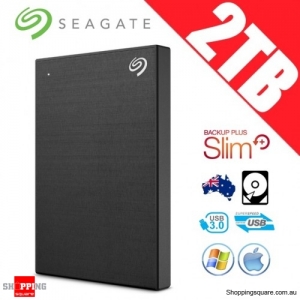 Seagate Backup Plus Slim 2TB 2.5in Portable Hard Disk Drive Black 