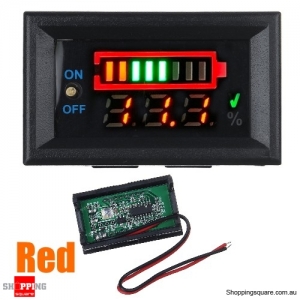 Power Voltage Dual Display 3S Lithium Battery Detection Board Display with Switch - Red