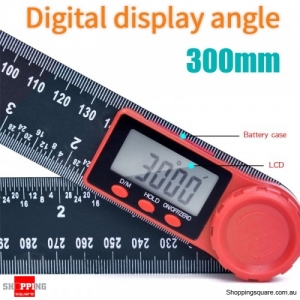 LCD Display Digital Angle Ruler Inclinometer Protractor Meter Measuring Tool - 300mm