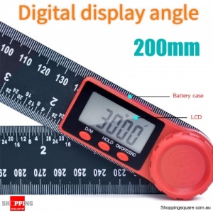 LCD Display Digital Angle Ruler Inclinometer Protractor Meter Measuring Tool - 200mm