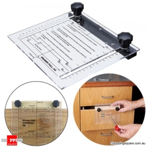 Adjustable Drawer Cabinet and Door Pull and Knob Installation Jig 