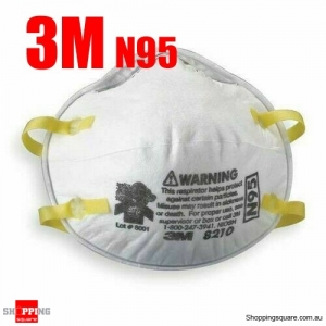 3M Mask N95 8210 FFP2 Approved Respirator Face Anti Dust Flu Protection, 1pc