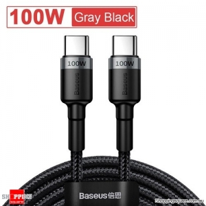 Baseus 2M USB C to USB Type C Cable Quick Charge 4.0 PD 100W Fast Charging - Grey/Black