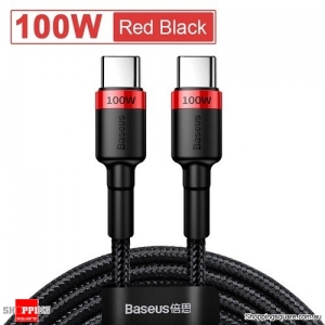 Baseus 2M USB C to USB Type C Cable Quick Charge 4.0 PD 100W Fast Charging - Red Black