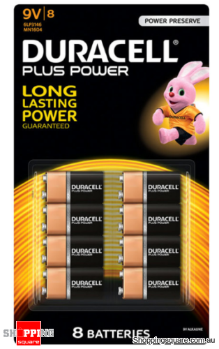 8 x Duracell 9V Alkaline Batteries