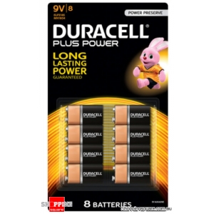 8 x Duracell 9V Alkaline Batteries