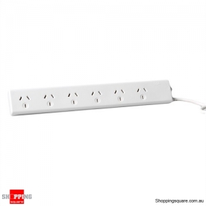 6 Outlet Overload Protected Powerboard - 2 Pack