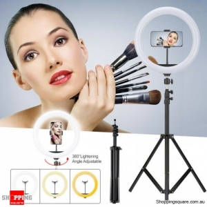 12'' LED Ring Light Lamps Dimmable Makeup For Live Video + Tripod Stand