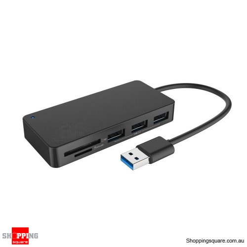 3 Port USB 3.0 HUB with SD SDHC SDXC Micro SD Multi Card Reader For PC Mac