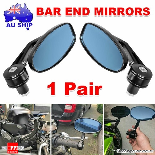 Pair Motorcycle bike Bar End Mirrors Rear Side View Cafe Racer 7/8" Universal