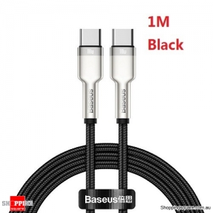 Baseus 1M 100W USB C to USB Type C QC 4.0 PD USB C Fast Charger Cable for MacBook Pro Xiaomi Redmi Note 8 Pro Samsung S20-Black