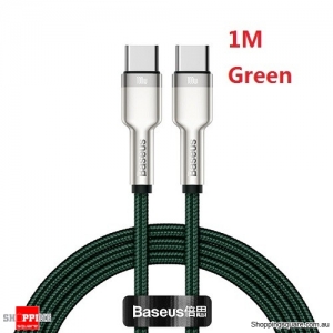 Baseus 1M 100W USB C to USB Type C QC 4.0 PD USB C Fast Charger Cable for MacBook Pro Xiaomi Redmi Note 8 Pro Samsung S20-Green